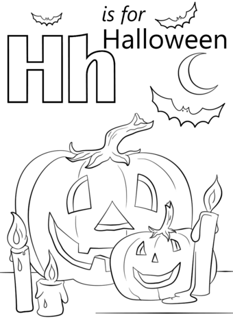 Letter H Is For Halloween Coloring Page